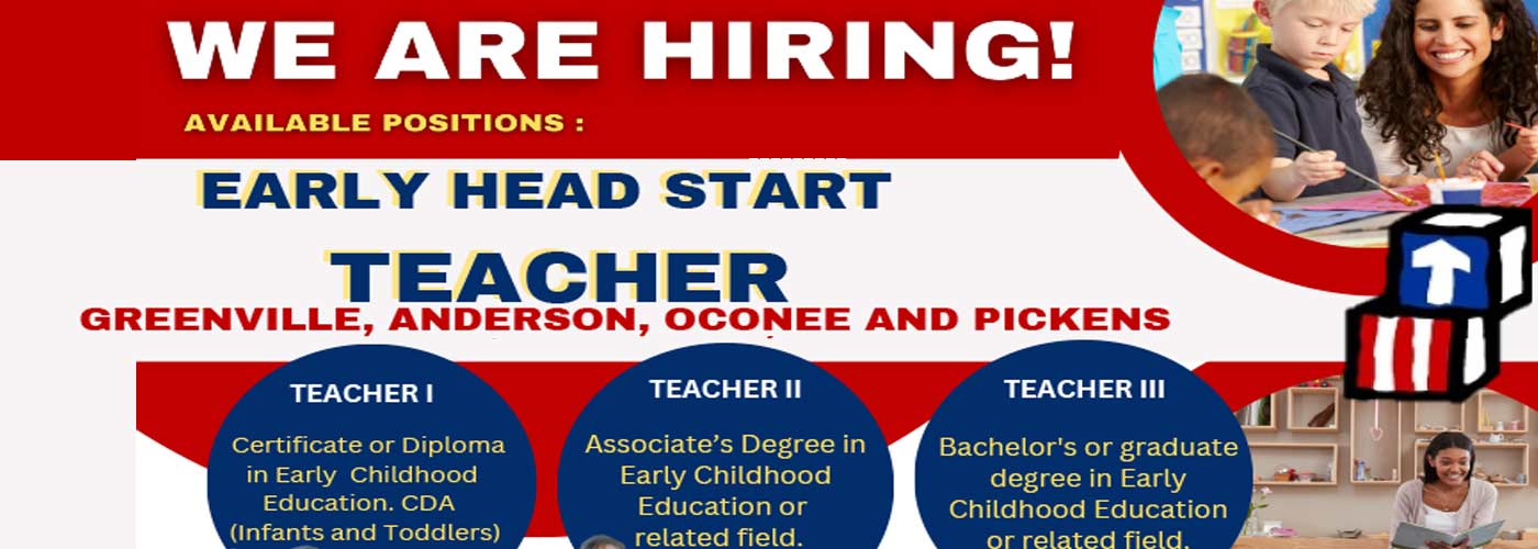 Now Hiring Early Head Start Teachers.