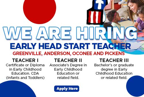 Now Hiring Early Head Start Teachers.